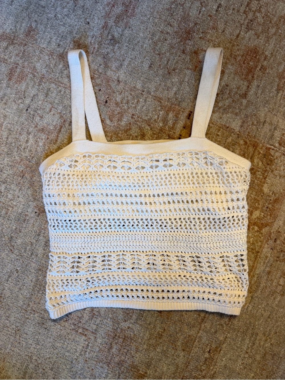 Abercrombie & Fitch Cream Crochet Tank Top